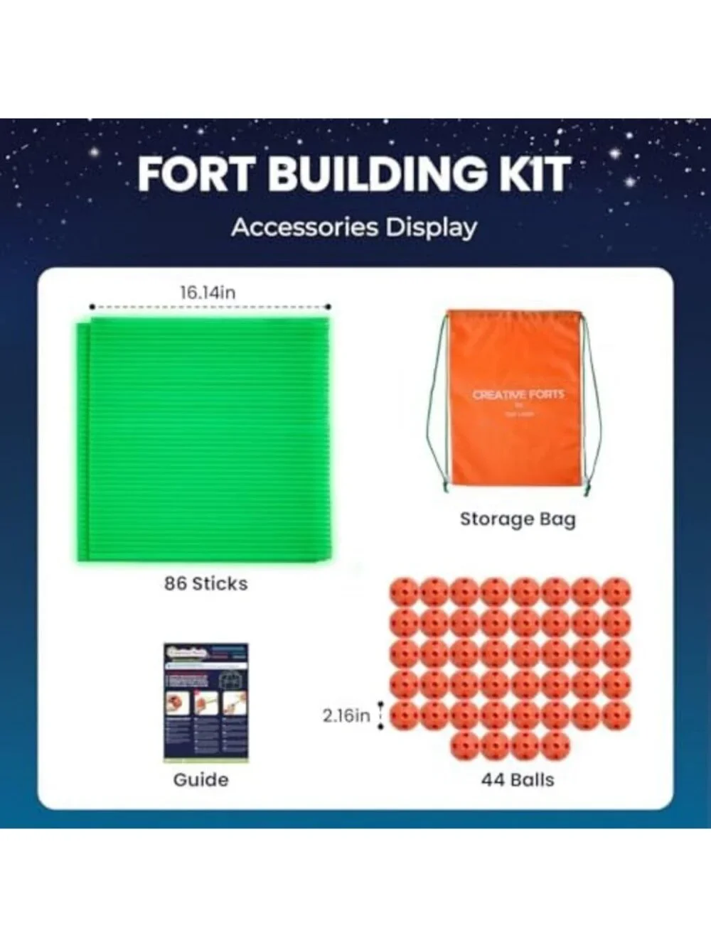 Glow Fort Building Kit for Kids 4-12 | STEM Toy for Creative Play & Imagination